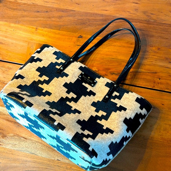 Kate spade wool houndstooth harmony telltale twinkle purse - Picture 1 of 6